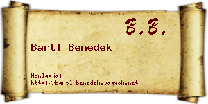 Bartl Benedek névjegykártya